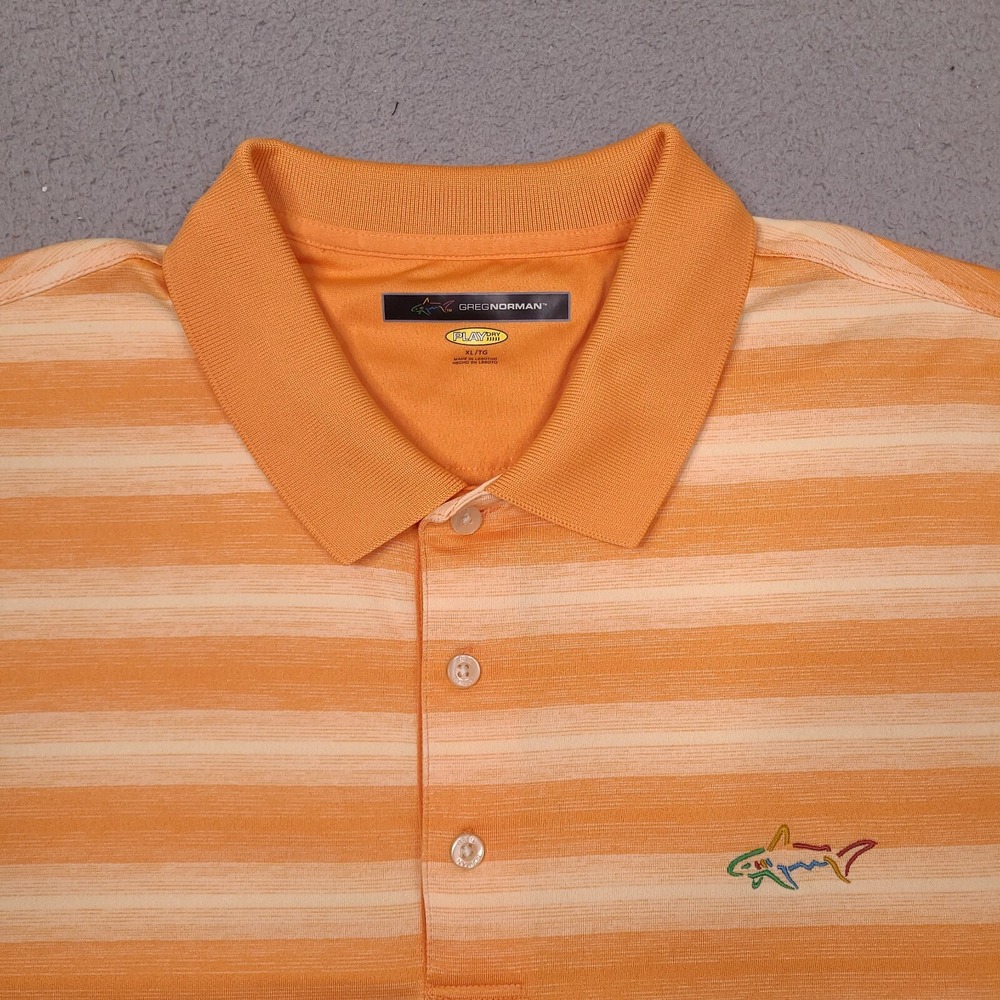 Greg Norman Polo Shirt Mens XL Extra Large Orange Play Dry‎ Golf Casual Outdoor